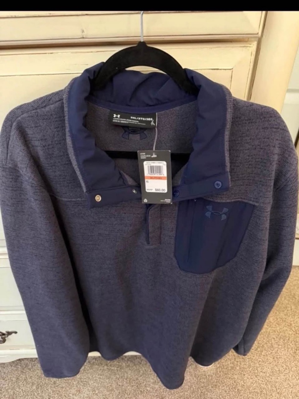 Under Armour Men’s Navy Zip-Up Sweater Pullover